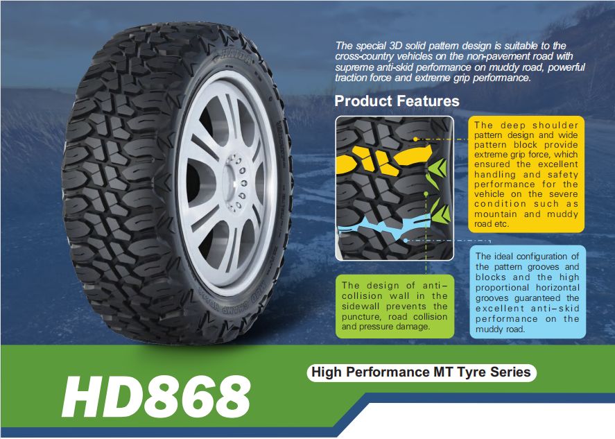 HD869 australia canada latin america mud terrain tyre mud tires mud terrain tires mud tyres  